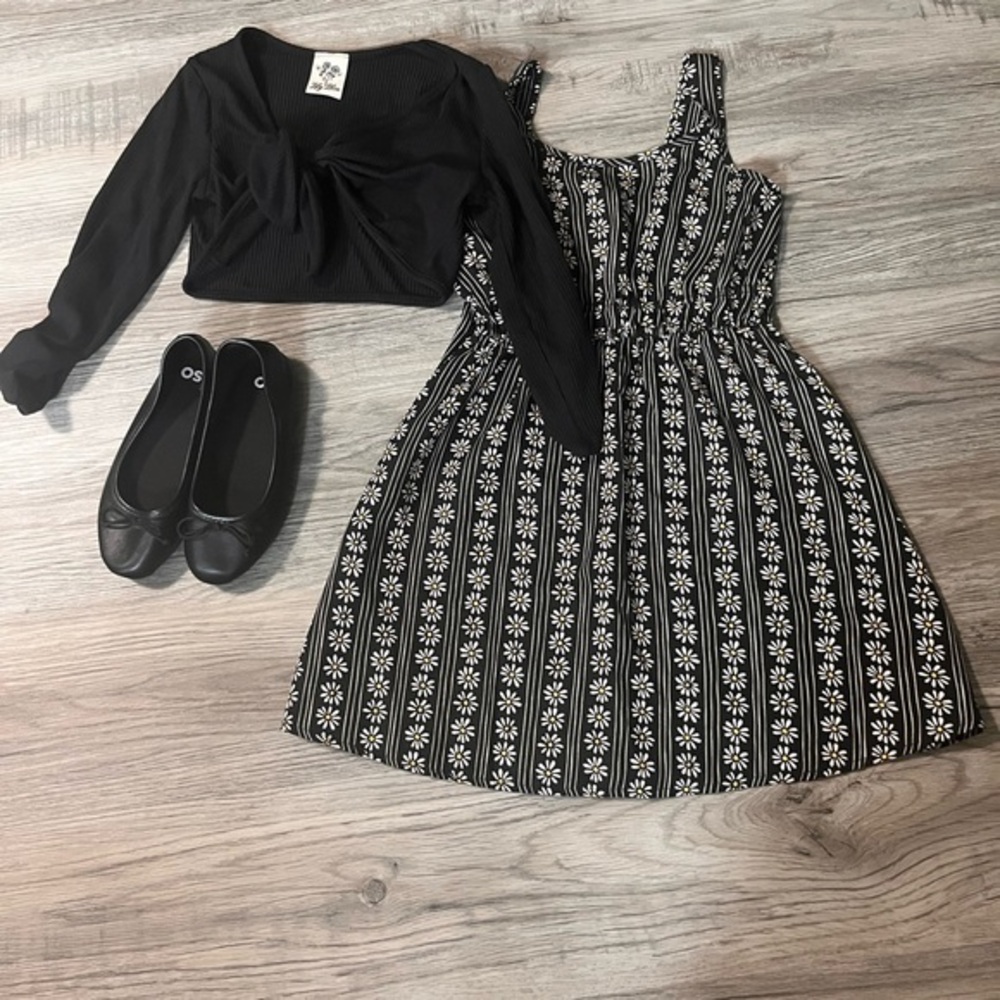 Lily Bleu Black and White Floral Dress with Bolero